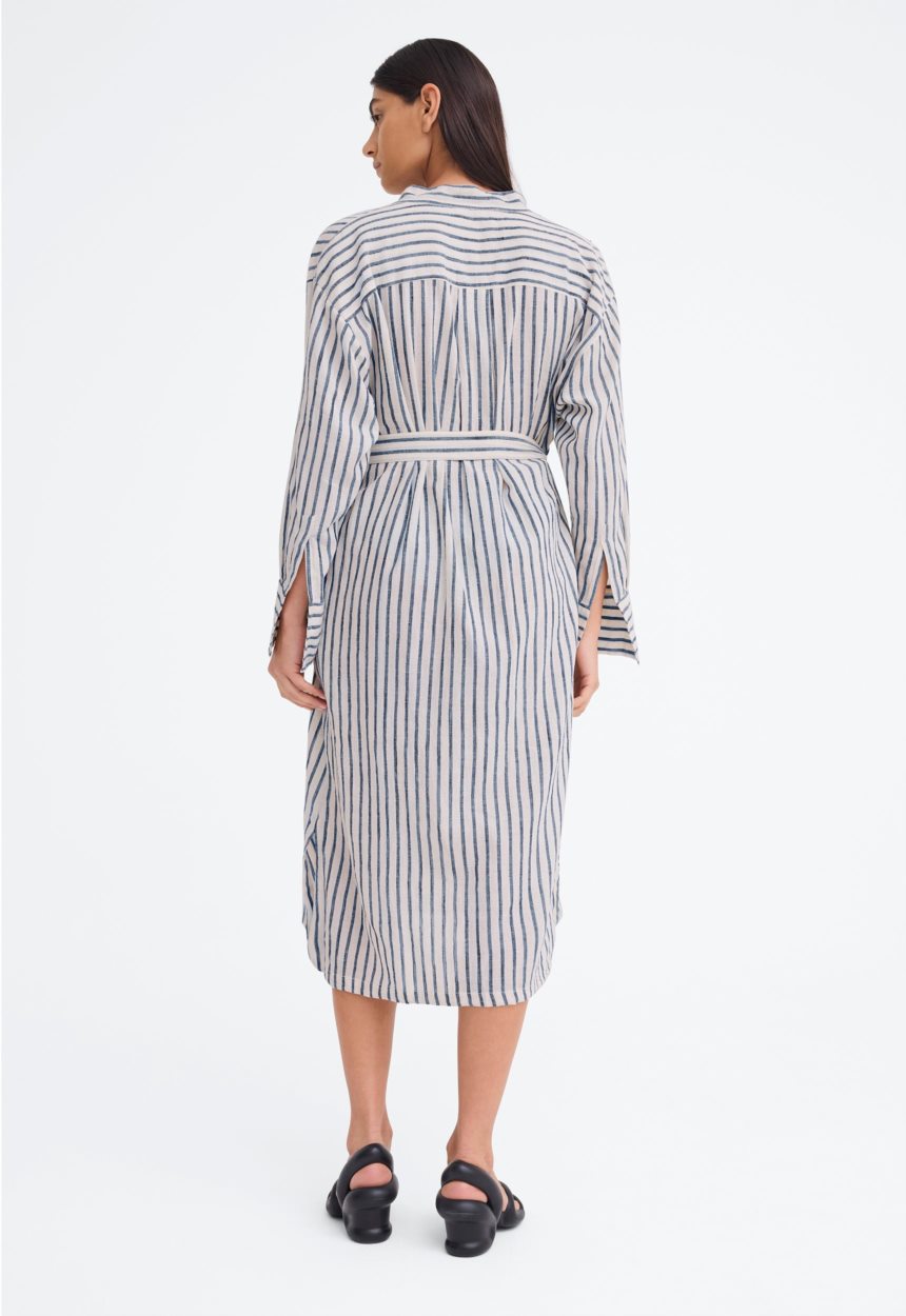 Jac+Jack Shakespeare Dress - Bold Stripe Nat/Indigo